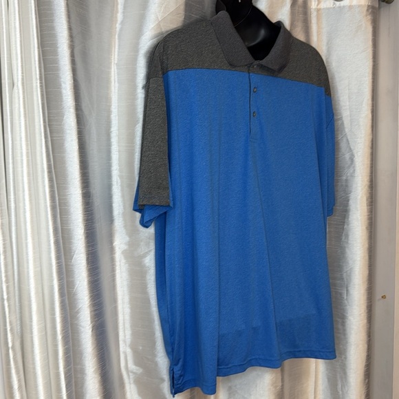 PGA Tour 1/4 Button Short Sleeve Blue Gray Men’s 4X Collar Shirt - Picture 3 of 9